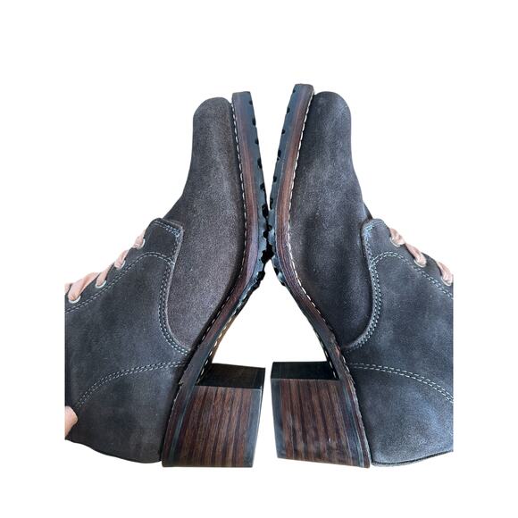 Frye Sabrina Gray Leather Lace Up Boots 8.5 - Picture 6 of 11